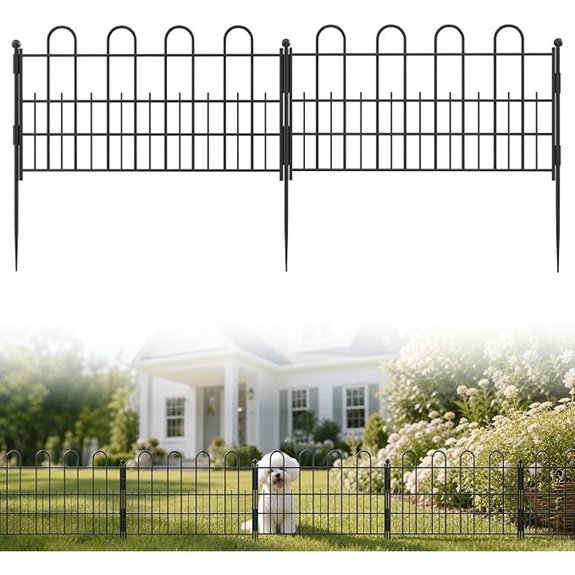 No Dig Garden Fence Border 10 Panels 16.4ft 11.8H Metal Landscape