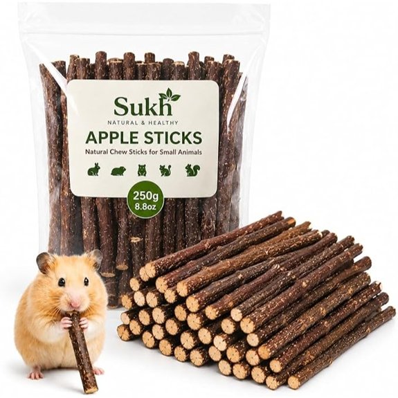 Sukh Natural Organic Apple Sticks - 250g Chew Sticks for Small Animals
