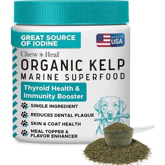 Organic Kelp Powder for Dogs - 4oz Thyroid & Dental Support with 5cc Scoop