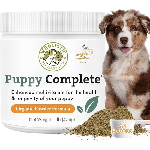 Organic Puppy Vitamins with Organic Pumpkin Protein 1 Lb 45 Scoops