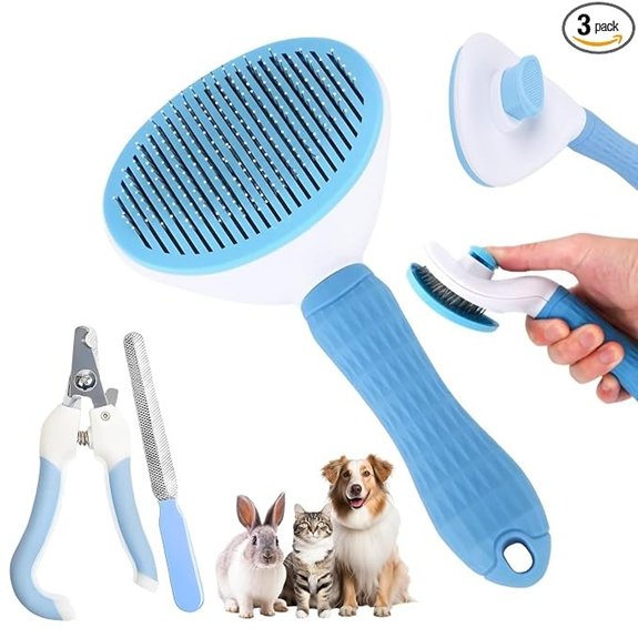 Oromaviela 3PC Pet Grooming Kit with Slicker Brush