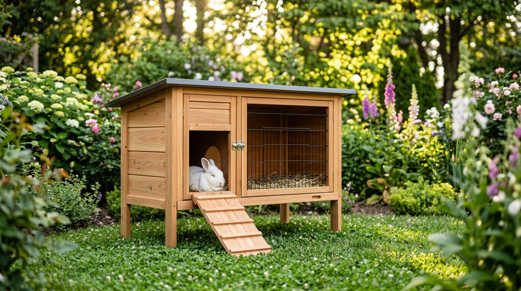 outdoor cozy rabbit hutches shelter