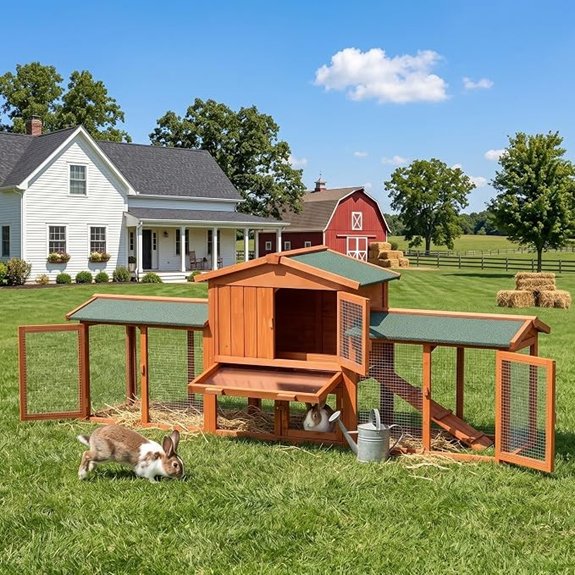 MEWANG Rabbit Cage Outdoor 86 L Extra Large Chicken Hutch