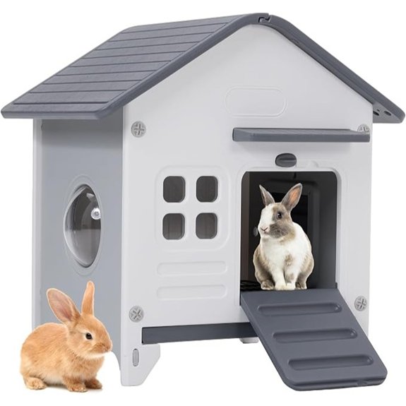 Rabbit Hutch Outdoor Indoor Plastic Bunny Guinea Pig Cage Enclosure