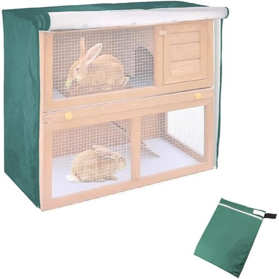 Rabbit Hutch Outdoor Waterproof Dust Cover with Window and Vents