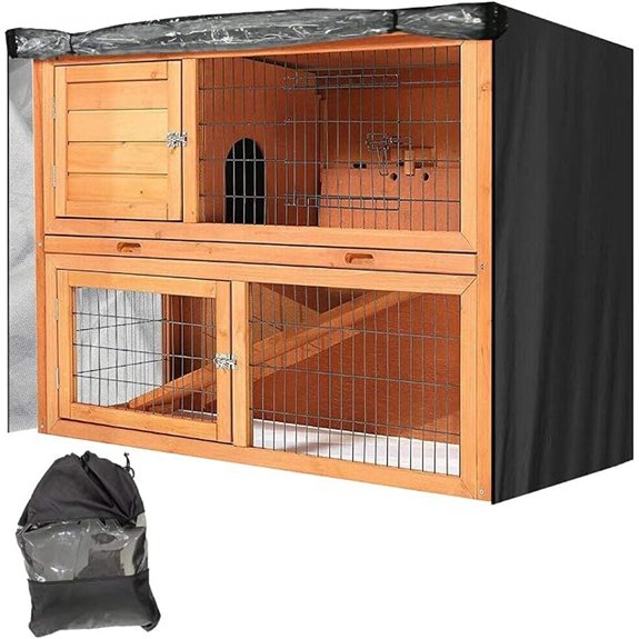 Rabbit Hutch Cover Outdoor Waterproof with Zipper and Window