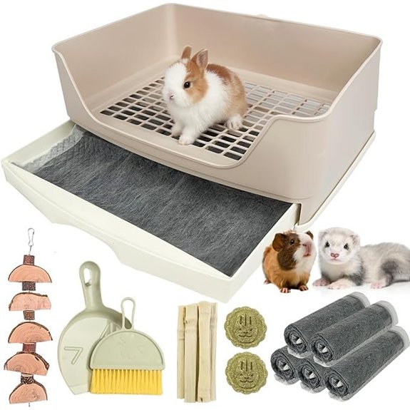 RUBYHOME Oversize Rabbit Litter Box with Drawer