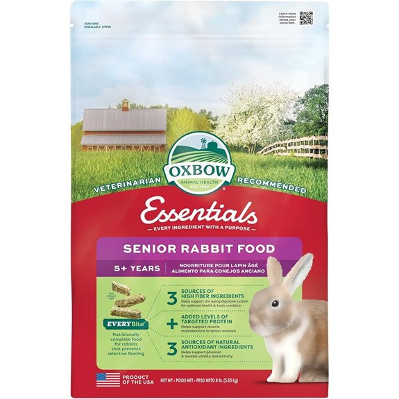 Oxbow Essentials Senior Rabbit Food High-Fiber Rabbit Pellets USA 8 lb