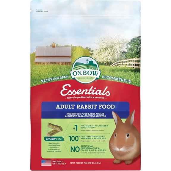 Oxbow Essentials Adult Rabbit Food Timothy Hay Rabbit Pellets USA 10 lb