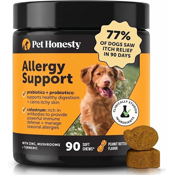 Pet Honesty Dog Allergy Chews for Allergy Relief Peanut Butter 90ct