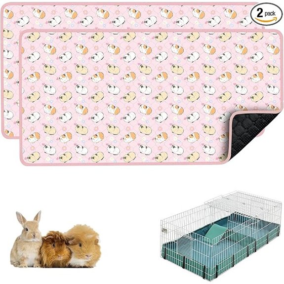 Guinea Pig Cage Liner 49x24 Bedding for Midwest Cage 2 Pack Pink