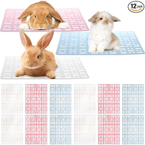 Lyellfe 12 Pack Plastic Rabbit Cage Mat with Snap Joint