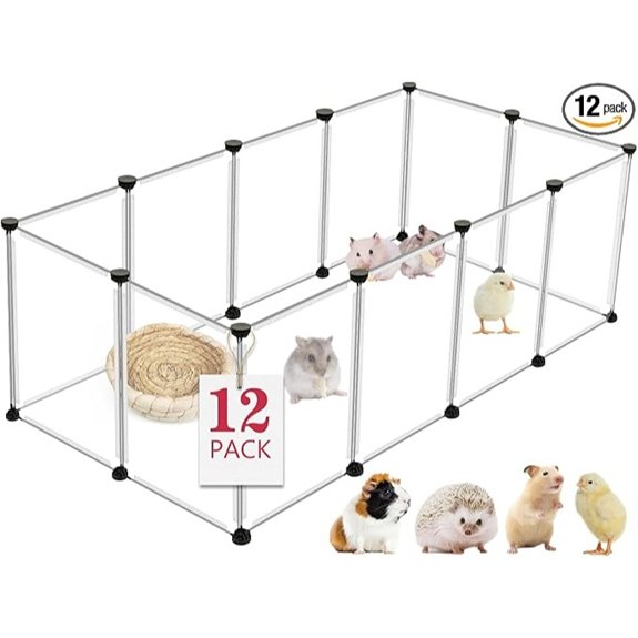 VISCOO 12 Panels Small Animals Playpen,48x24x16 Portable Pet Playpen