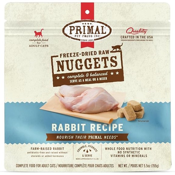 Primal Freeze Dried Raw Cat Food Nuggets Rabbit 5.5 oz