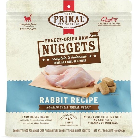 Primal Freeze Dried Raw Cat Food Nuggets Rabbit 14 oz