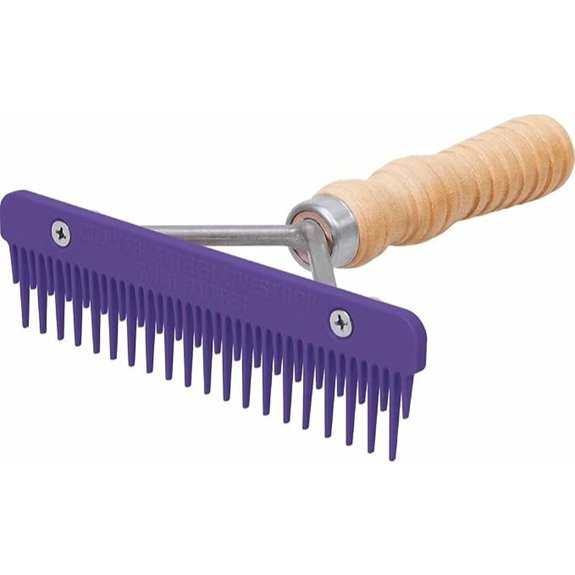 Weaver Leather Mini Fluffer Comb with Wood Handle Purple