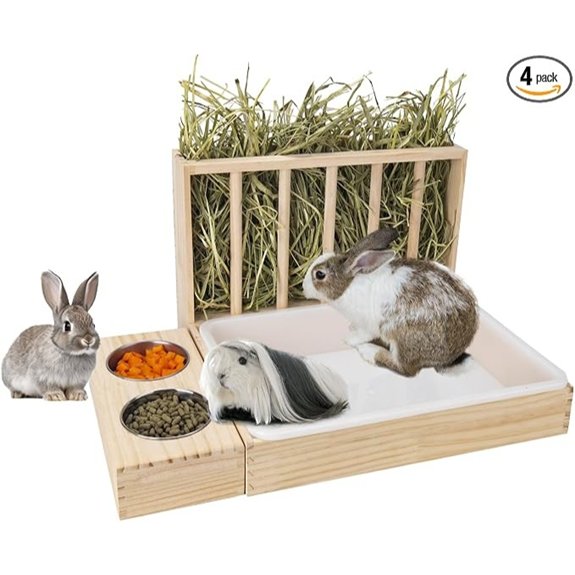 3-in-1 Rabbit Hay Feeder and Litter Box
