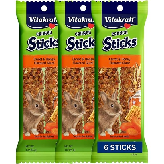 Vitakraft Crunch Sticks Rabbit Treat Carrot and Honey 6 Pack