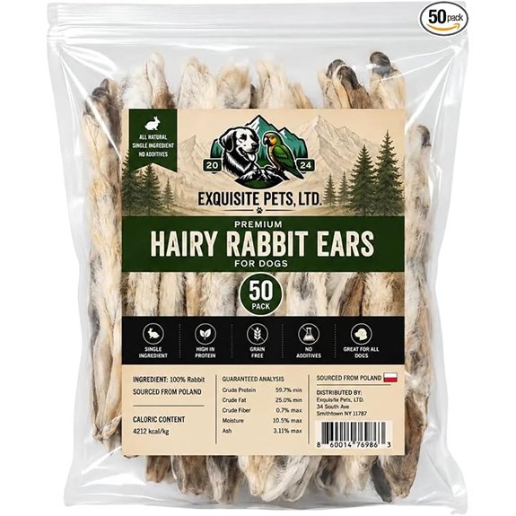 Exquisite Pets Rabbit Ears Dog Chews (50-Pack)