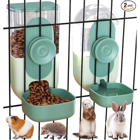 Kenond 35oz Rabbit Food Bowl,Bunny Water Dispenser,Feeders Waterer for Cage