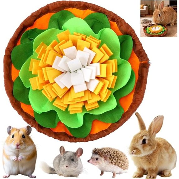 PETKNOWS Rabbit Foraging Mat Snuffle Puzzle Toy for Small Pets