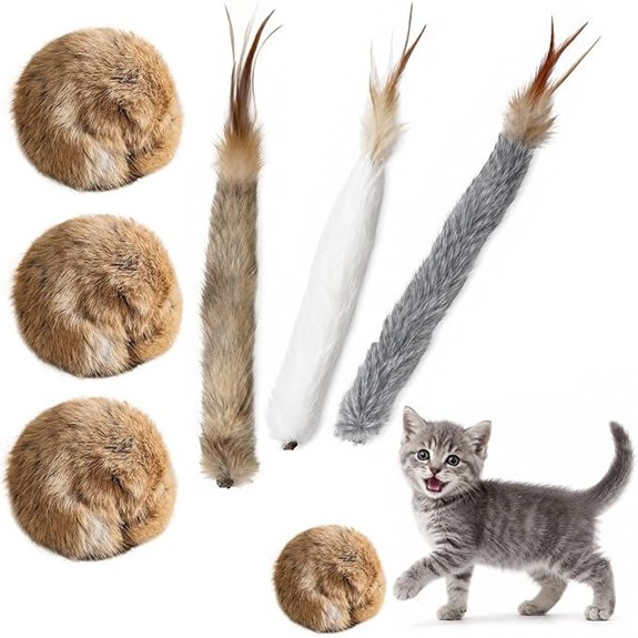 6 Pack Rabbit Fur Catnip Toys for Indoor Cats