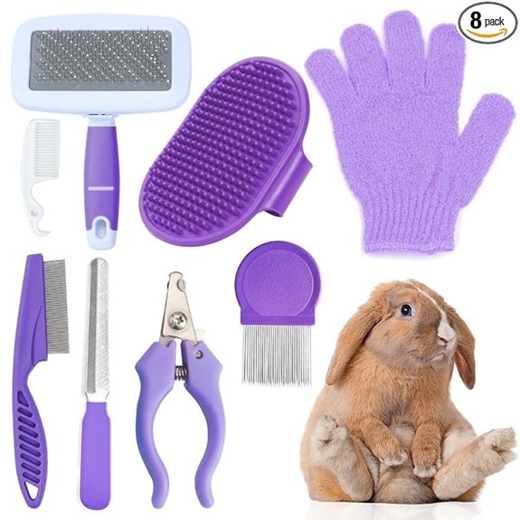 VCZONE Rabbit Grooming Kit with Nail Clipper and Brushes