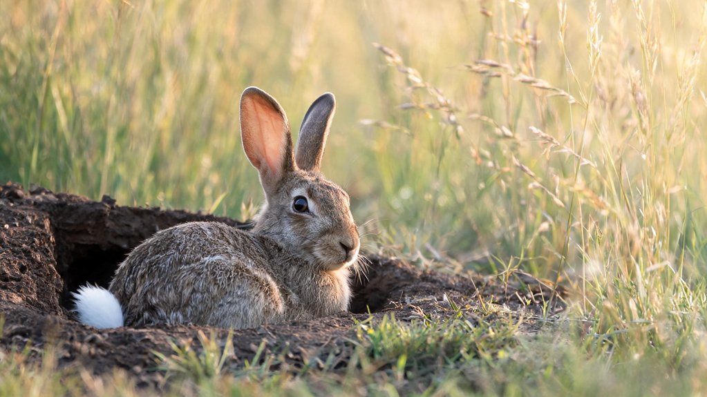 rabbit habitats burrows winter survival