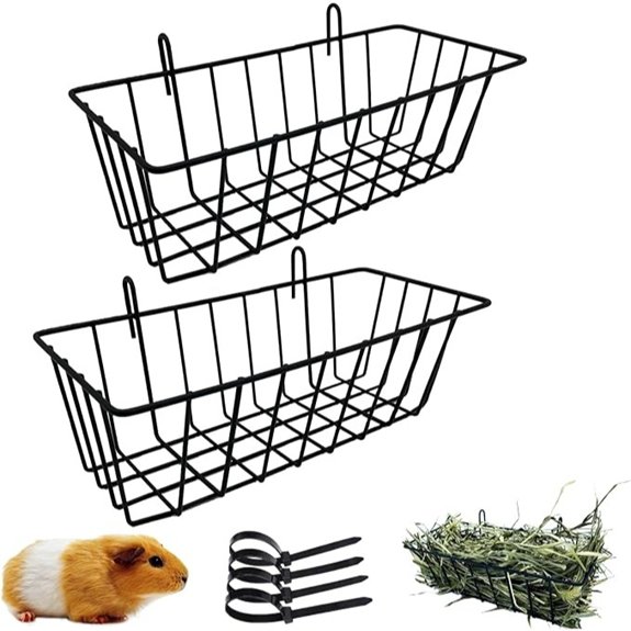 Rabbit Hay Feeder Rack for Small Animals (Black)