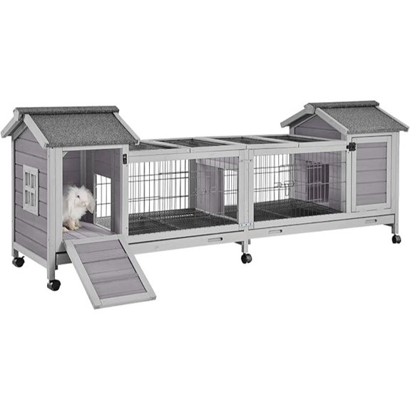 GUTINNEEN Rabbit Hutch Cage On Wheels