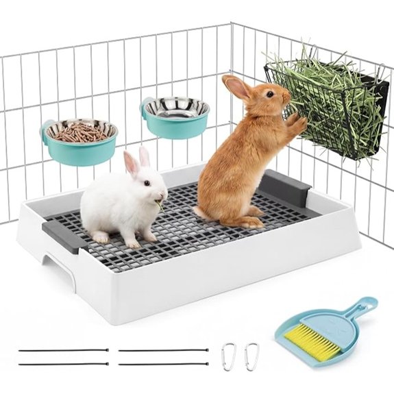 4-in-1 Rabbit Litter Box and Hay Feeder