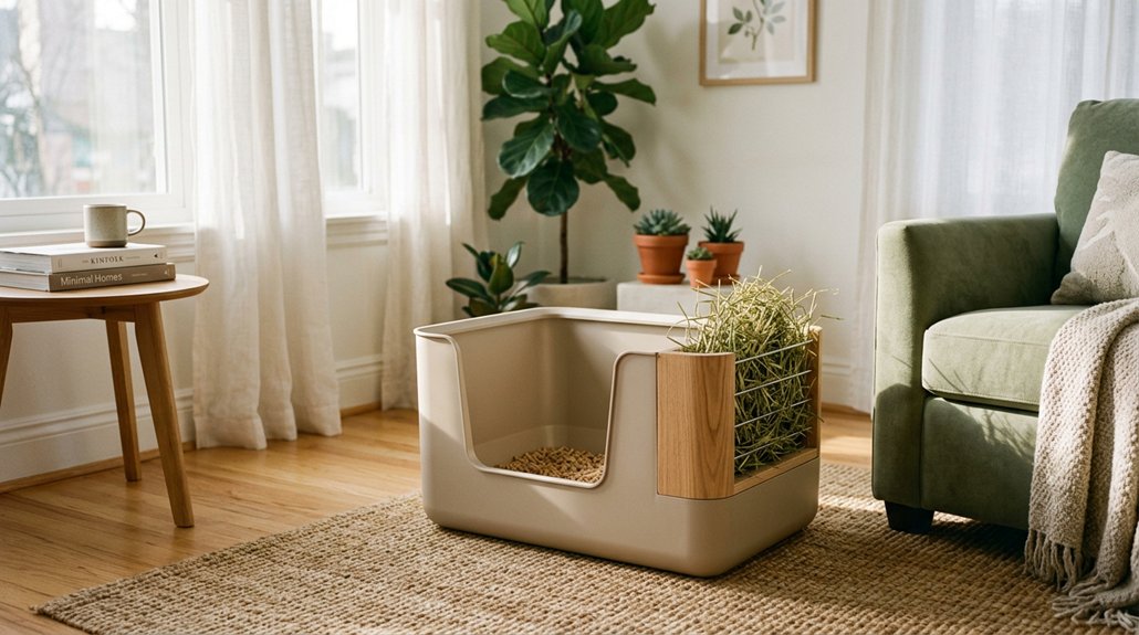 rabbit litter box with hay