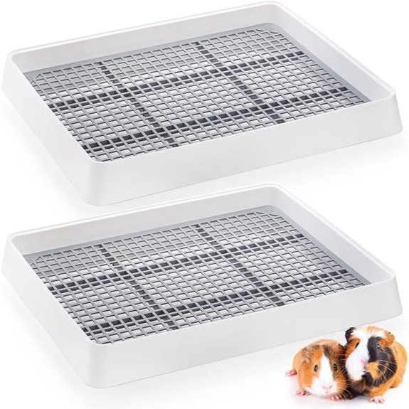WUWEOT 2 Pack Rabbit Litter Box Tray with Grate