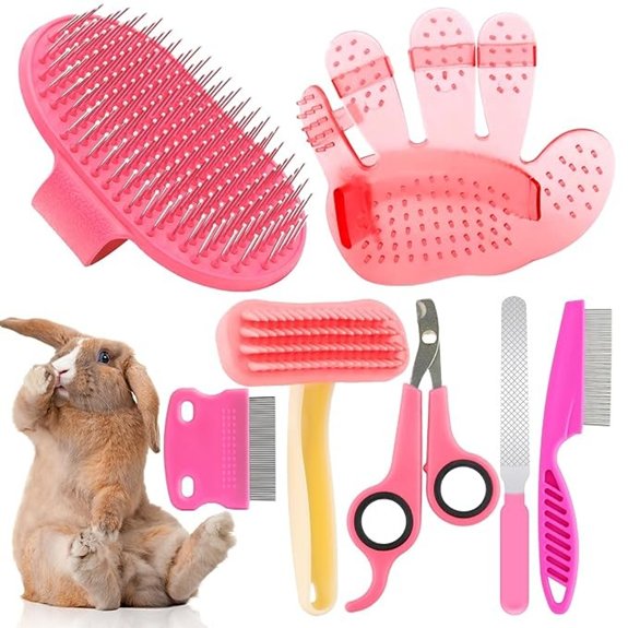 KALAMANDA Rabbit Grooming Kit with Nail Clipper and Combs