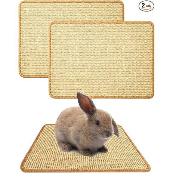 2PCS Rabbit Scratch Mat Natural Bunny Pad Claws and Teeth Care 16x12