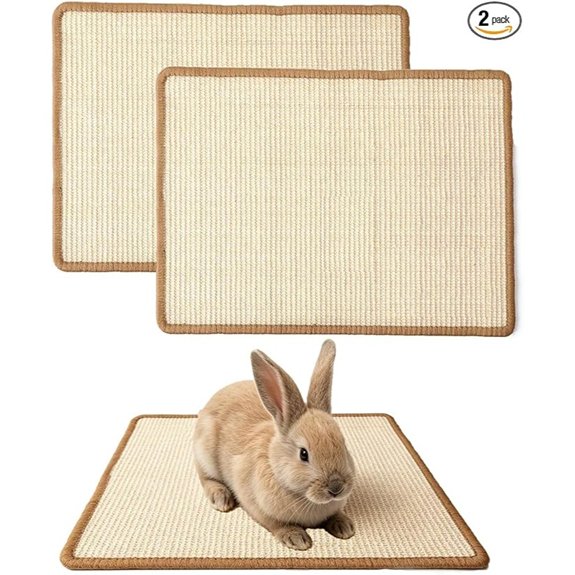 2PCS Rabbit Scratching Mats Natural Sisal Bunny Scratch Pad 16x12in