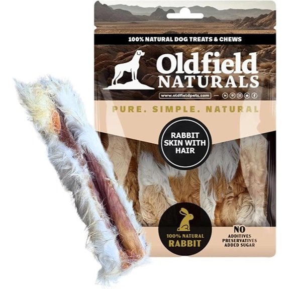 Rabbit Skin with Hair for Dog Treats All Breeds 3.5 oz