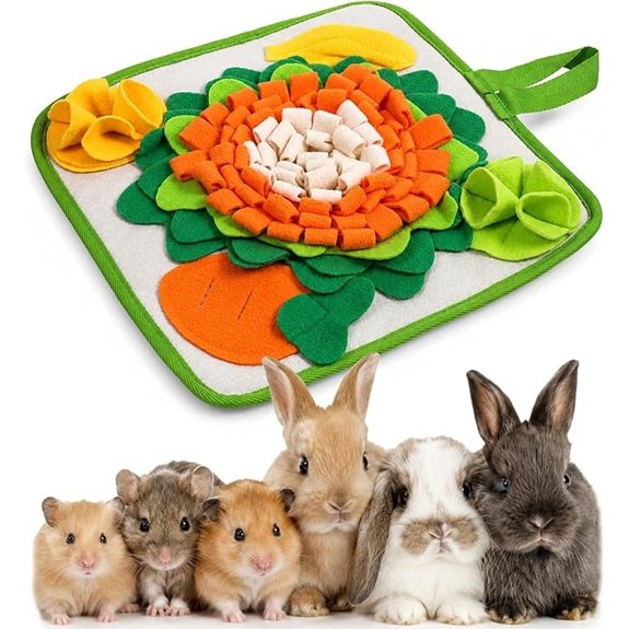 Rabbit Foraging Mat Bunny Snuffle Mat for Small Animal Rabbit Toy