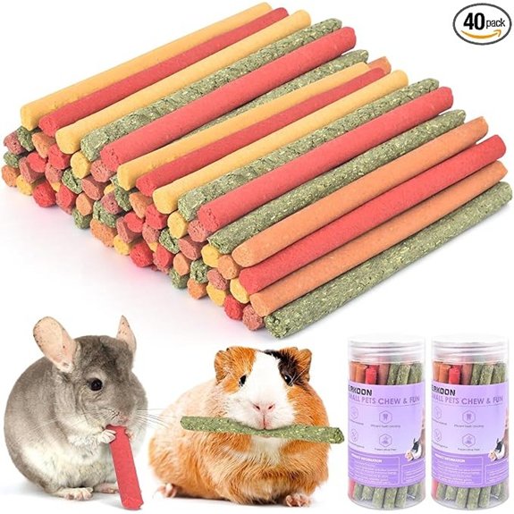 ERKOON 80Pcs Rabbit Timothy Hay Sticks Treats