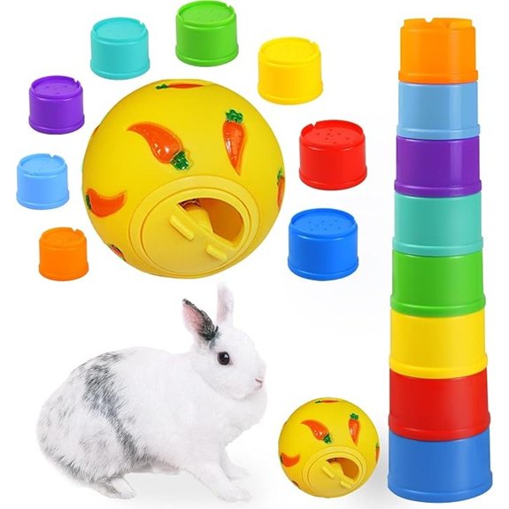 9 Pack Rabbit Stacking Cups and Treat Balls for Small Animals