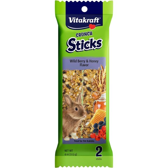 Vitakraft Crunch Sticks Rabbit Treat Wild Berry & Honey Flavor -2 Sticks