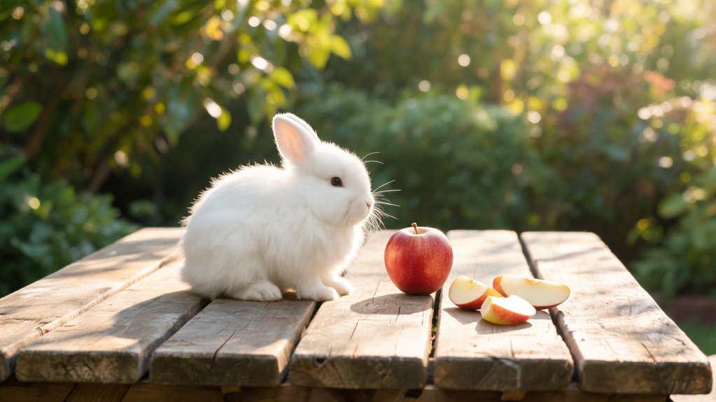 rabbits can eat apples seeds caution