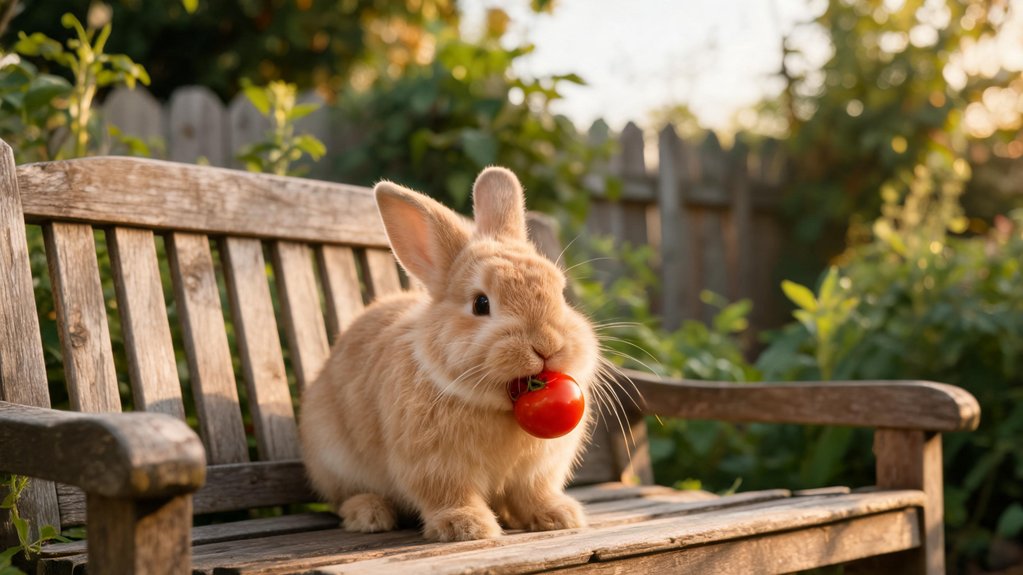 rabbits eat tomato fruits