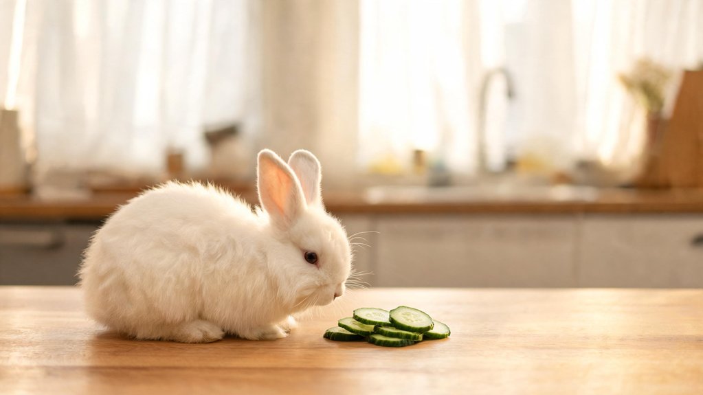 rabbits eating cucumbers safely