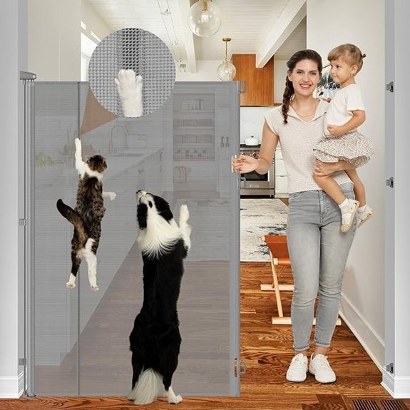 Reinforced 60 Extra Tall Dog Gates Indoor Climb Proof Cat Gate for Hallway