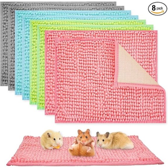 8 Pcs Guinea Pig Liner Fleece Mats Reusable Bedding