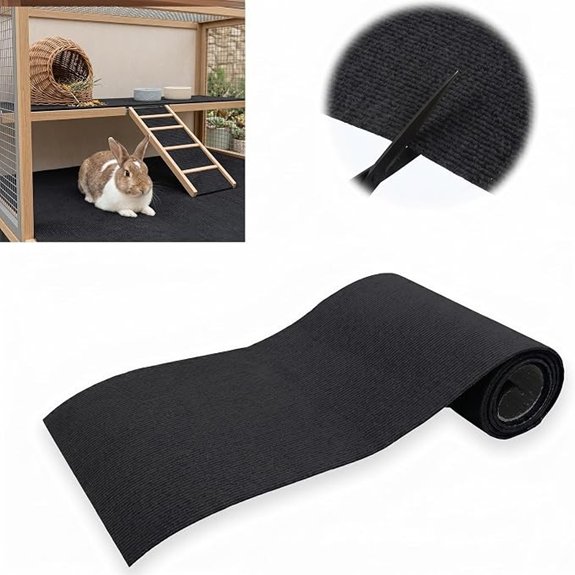 Rabbit Scratch Mat Self Adhesive Bunny Scratching Pad Black