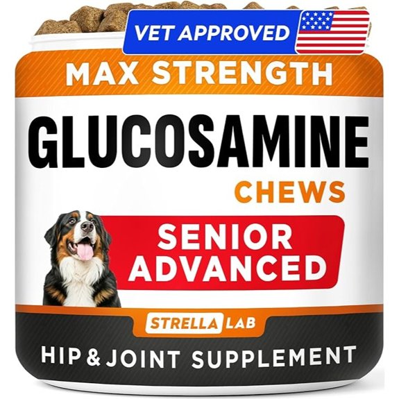 STRELLALAB Advanced Glucosamine for Senior Dogs Chondroitin Joint Support