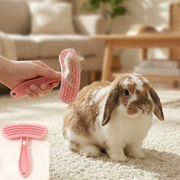 MCTOURY Rabbit Grooming Brush for Shedding and Sensitive Pets