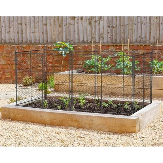 6 Panels Raised Garden Bed Animal Barrier Fence